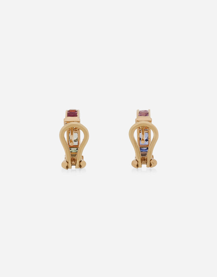 Dolce & Gabbana Boucles d’oreilles Rainbow en or jaune 18 ct avec saphirs multicolores et diamants Doré WEQA7GWMIX1
