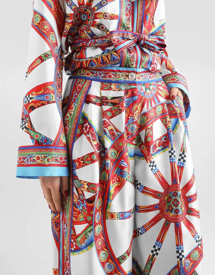 Dolce & Gabbana Carretto-print silk twill vanity trousers Multicolor FTDL6TGDDTI