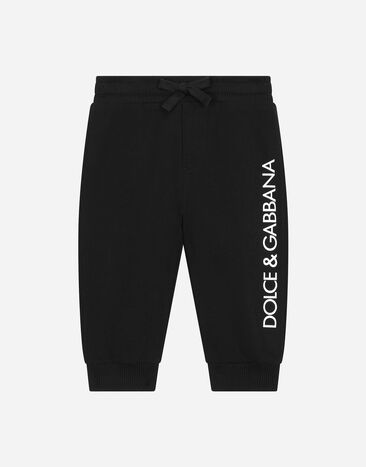 DolceGabbanaSpa Jersey jogging pants with logo print Black L1JPIGG7KU7