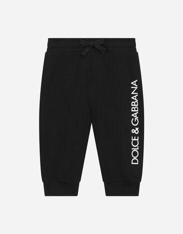 Dolce & Gabbana Jersey jogging pants with logo print Azul Claro L1JQR0G7L0X