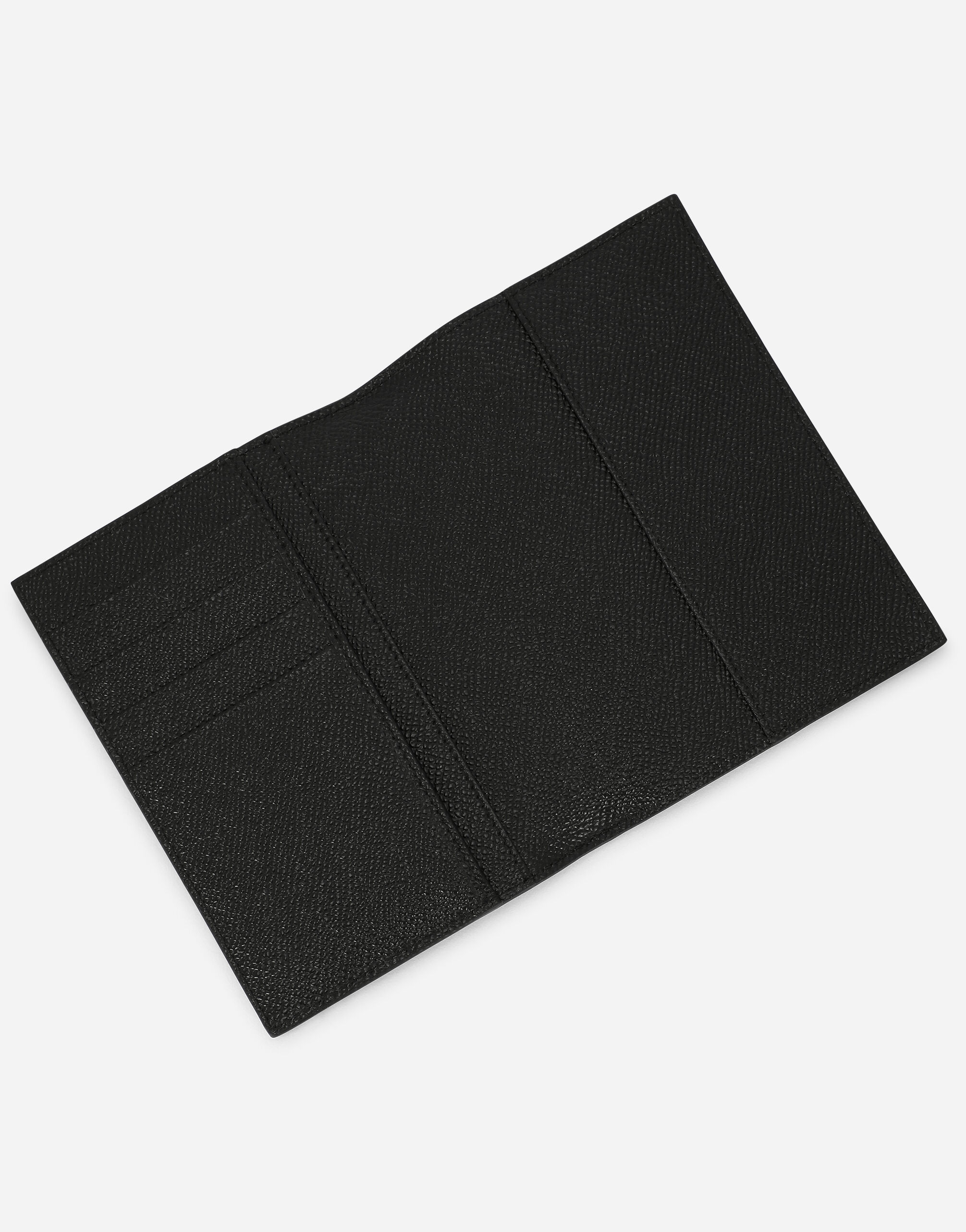 Calfskin passport case with all over DG print in Multicolor for Men Dolce Gabbana
