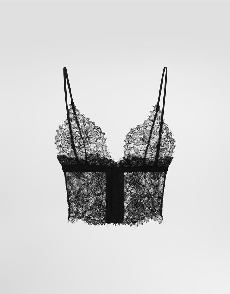 Dolce & Gabbana Triangle lace bralette Dolce & Gabbana Triangle lace bralette Black O7C28TONL19