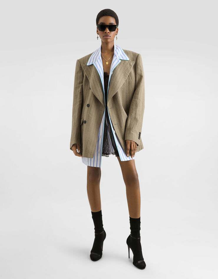 Dolce & Gabbana Striped poplin shirt Multicolor F5U31TFR52W