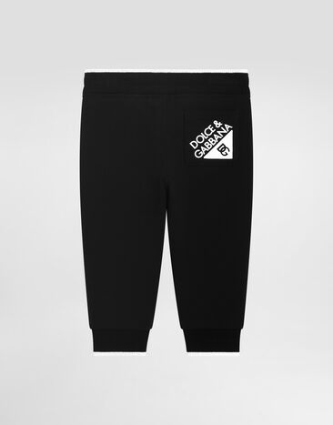 Dolce & Gabbana Cotton fleece jogging pants with DG logo Black L1JPKKG7O6N