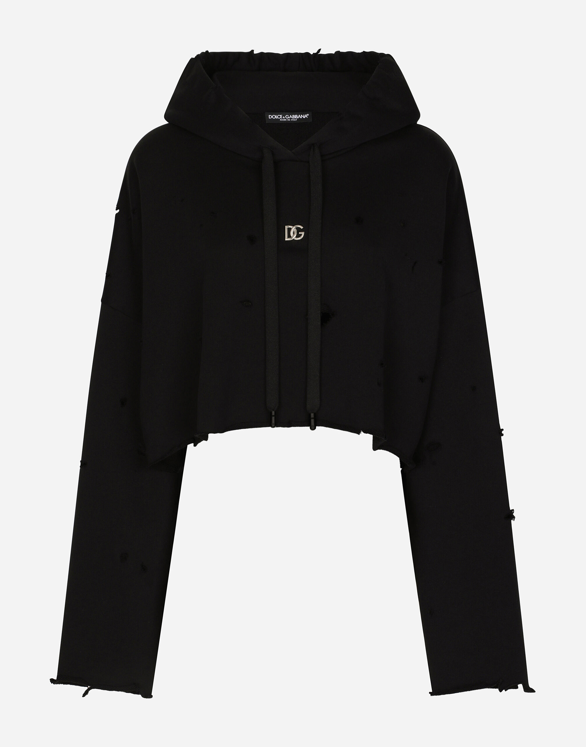 ブラックのウィメンズ スウェットパーカ ジャージー カット ブラックのウィメンズ スウェットパーカ ジャージー カット