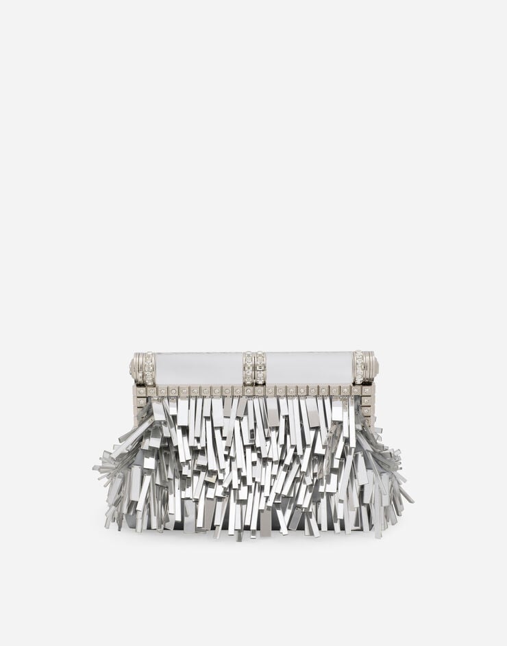 Dolce & Gabbana Mordore nappa bag with fringing Silber BB7097AY831