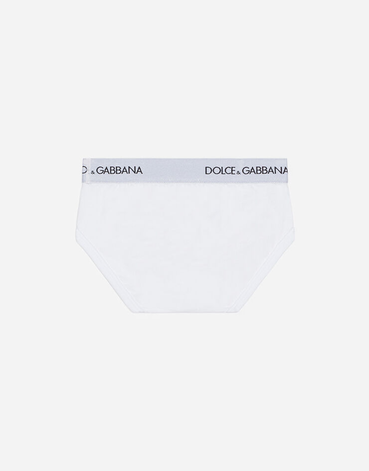 Dolce & Gabbana Lot de deux slips en jersey avec élastique du logo Blanc L4J700G7OCT
