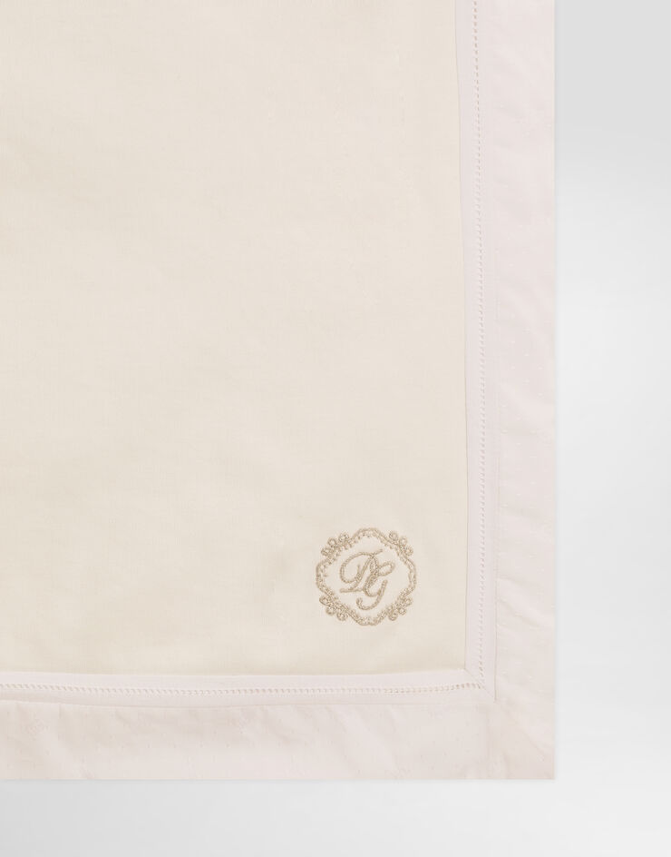 Dolce & Gabbana Interlock blanket with logo and polka dots Multicolor LNJAH3G7PFQ