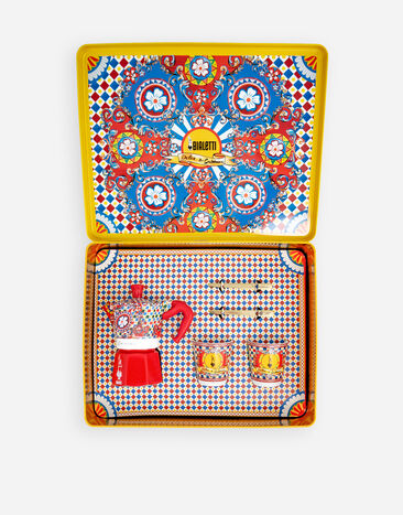 Dolce & Gabbana BOX MOKA SMALL + 2 PORCELAIN CUPS & 2 GOLDEN STIRRERS BIALETTI DOLCE&GABBANA Multicolor TCK015TCAFN