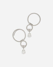Dolce & Gabbana Ear cuff earrings with DG logo and rhinestones Silver WNO4S1W1111