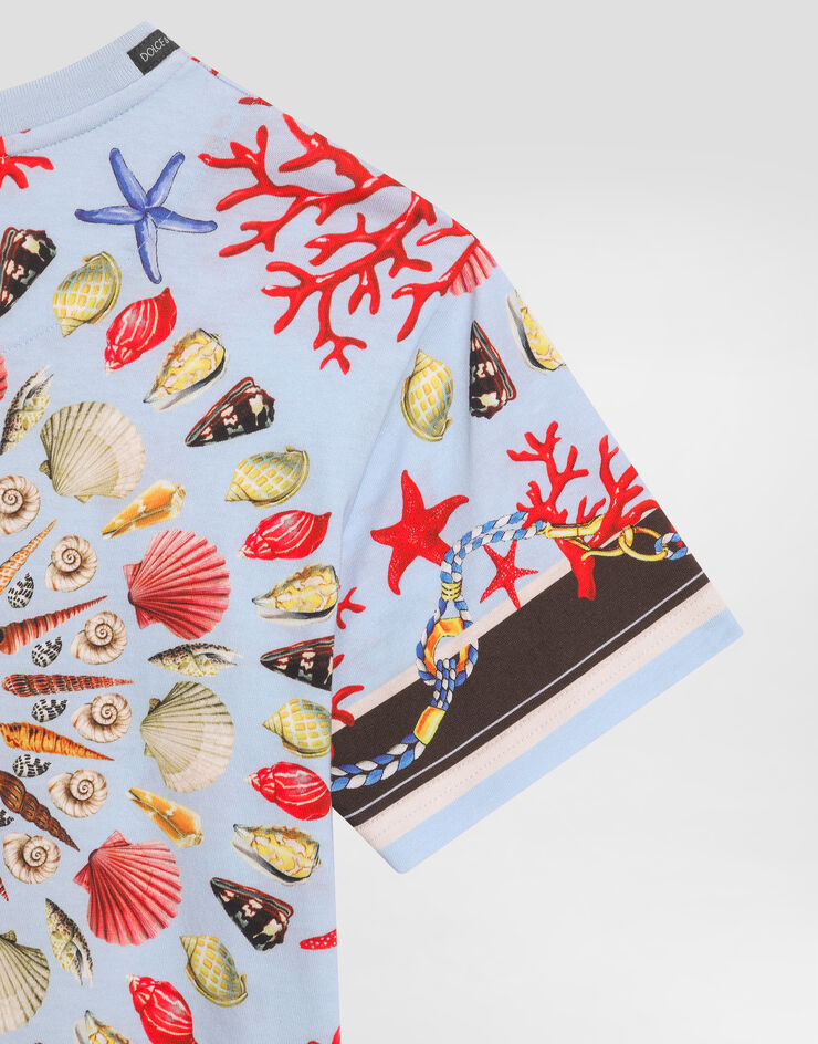 Dolce & Gabbana Shell-print short-sleeved t-shirt Multicolor L4JTHVII7H8