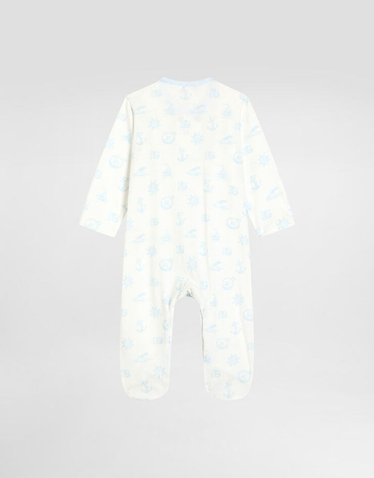 Dolce & Gabbana 3-piece jersey gift set with compass print Azure L1JOAJG7O1P