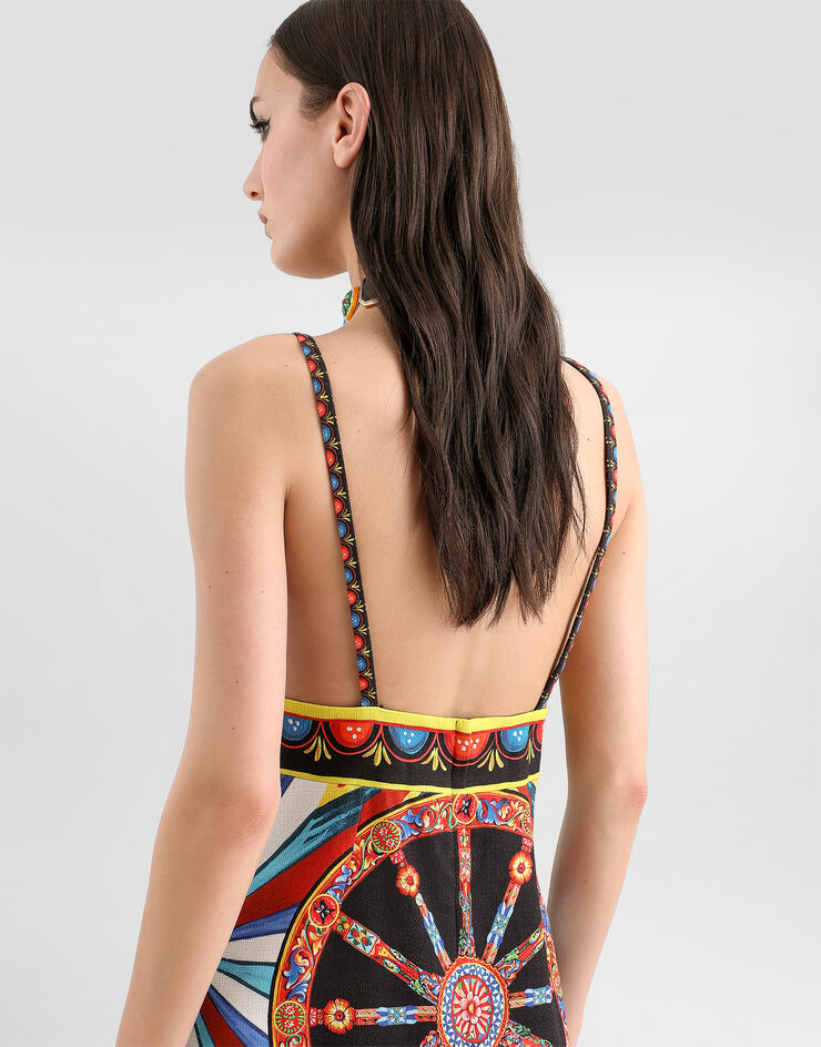Dolce & Gabbana Carretto-print fabric short dress Multicolor F615TTGDDTD
