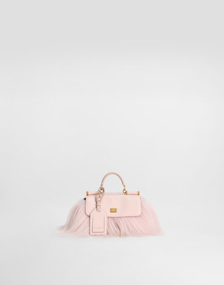 Dolce & Gabbana Mini My Sicily handbag in long-hair goat fur and plongé calfskin Multicolor BB7864B0683