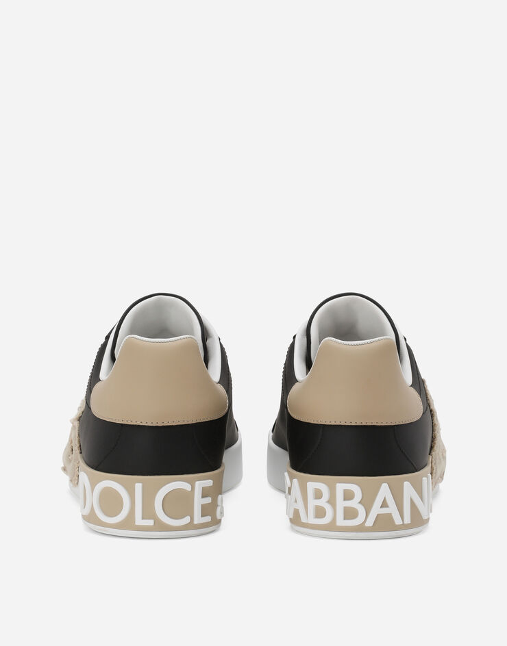 Dolce & Gabbana Sneakers Portofino en cuir de veau Noir CS1772AT390