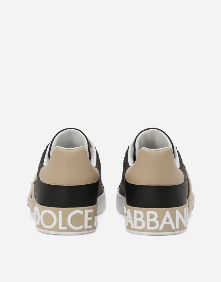Dolce & Gabbana Zapatilla Portofino en piel de becerro Negro CS1772AT390