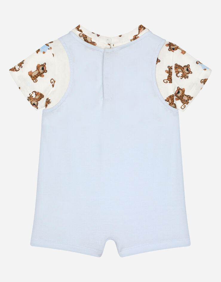 Dolce & Gabbana Tutina in jersey stampa baby leo Azzurro L1JO4XG7G3S