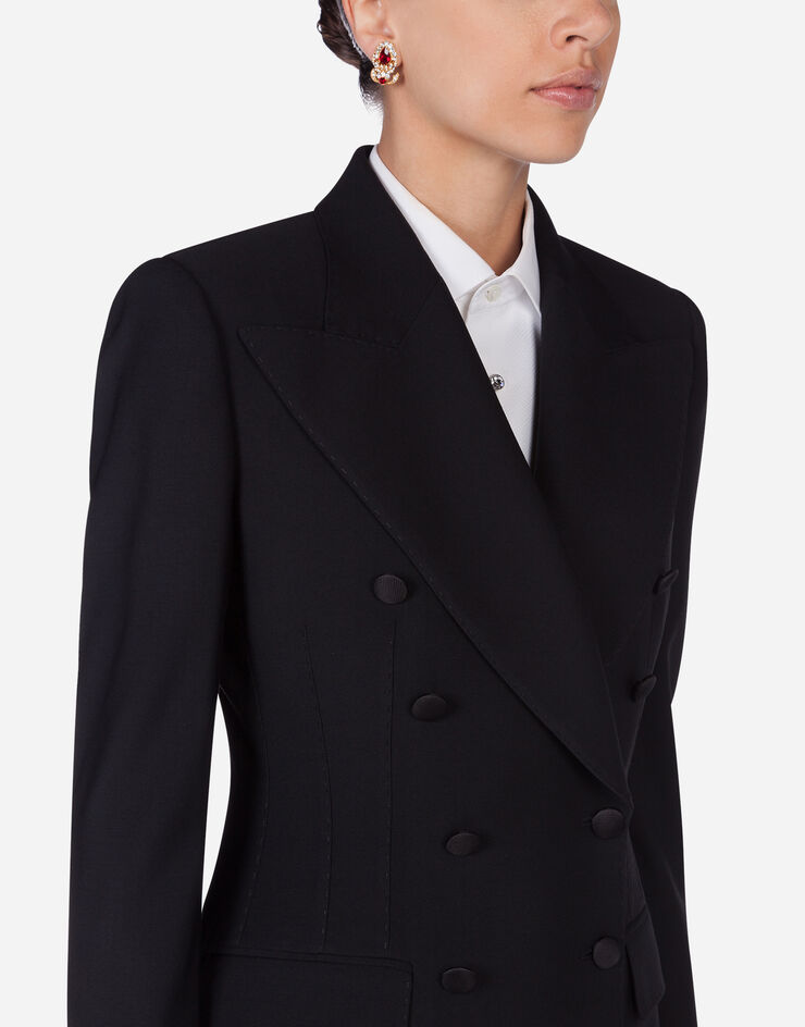 Dolce & Gabbana Gabardine double-breasted jacket BLACK F29CRTFUCEG