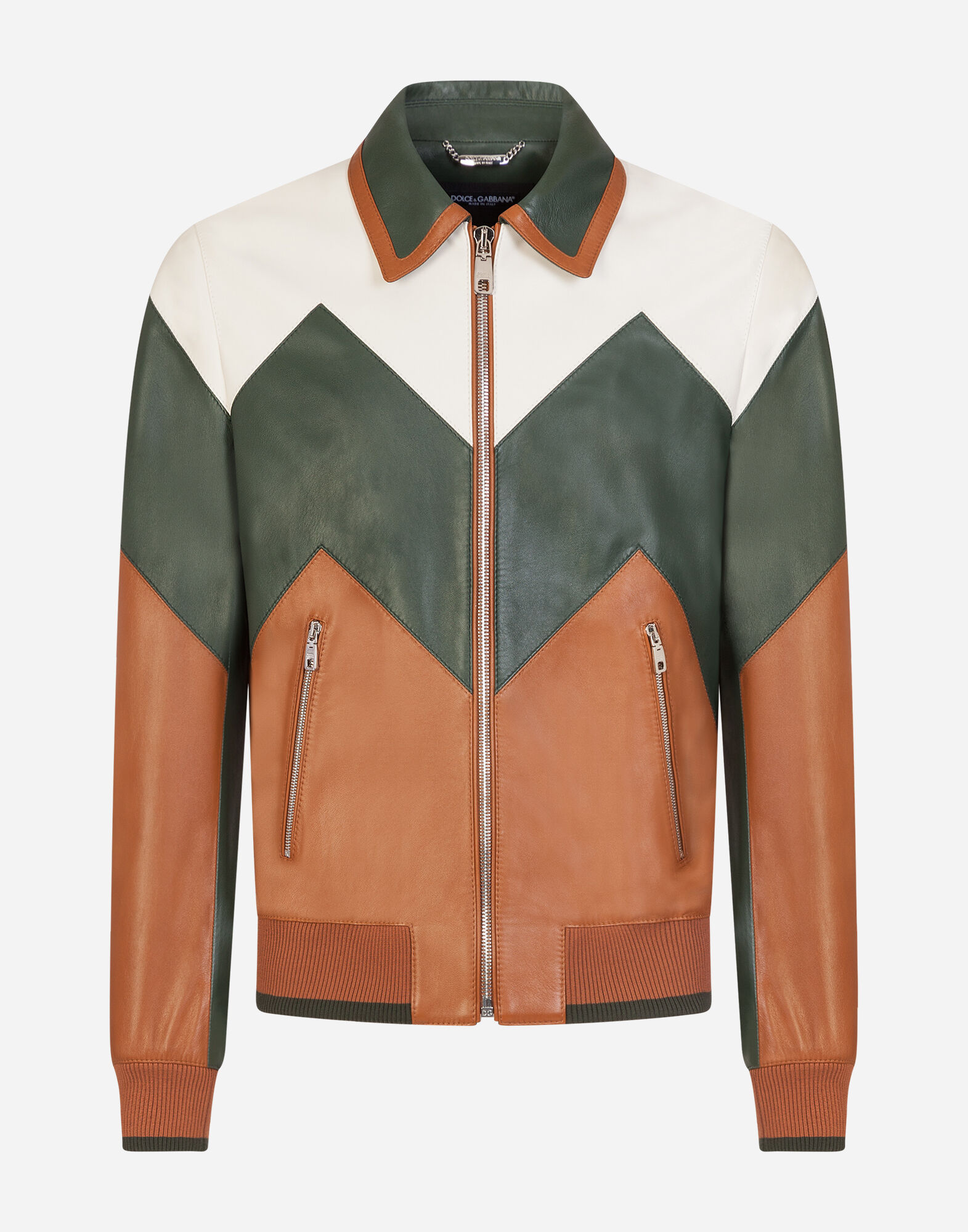Multi colored leather jacket online