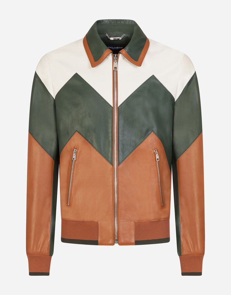 Dolce & Gabbana Multicolored leather jacket BROWN G9RB4LHULF7