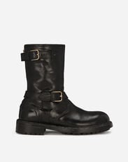 Dolce & Gabbana Leather biker boots Beige A60590AT397