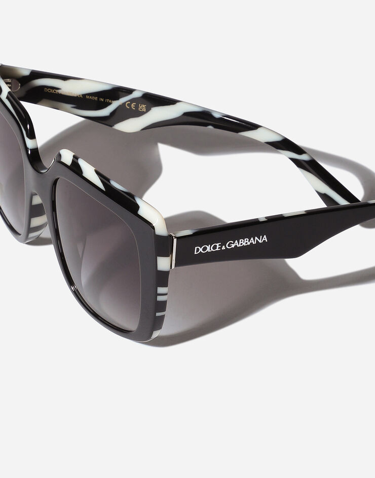 Dolce & Gabbana Sonnenbrille New Print Schwarz auf Zebramuster VG441AVP28G