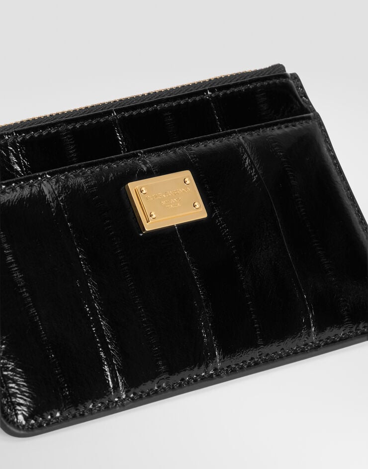 Dolce & Gabbana Porte-cartes en cuir d’anguille Dolce & Gabbana Porte-cartes en cuir d’anguille Noir BI1261A8B08