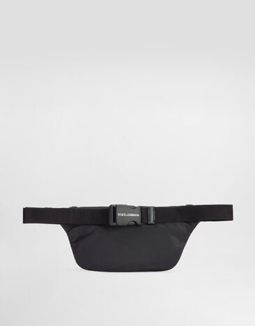 Dolce & Gabbana Nylon waist bag with DG rubber patch Black EM0072A0567