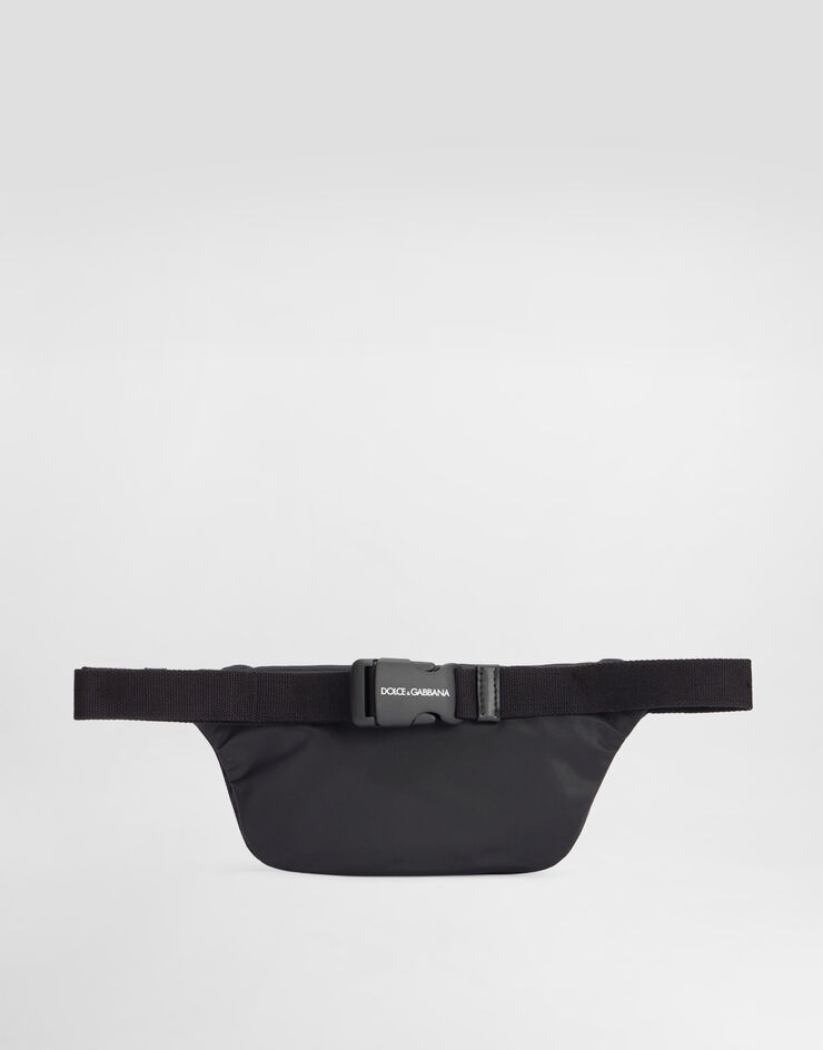 Dolce & Gabbana Nylon waist bag with DG rubber patch Dolce & Gabbana Nylon waist bag with DG rubber patch Black EM0072A0567