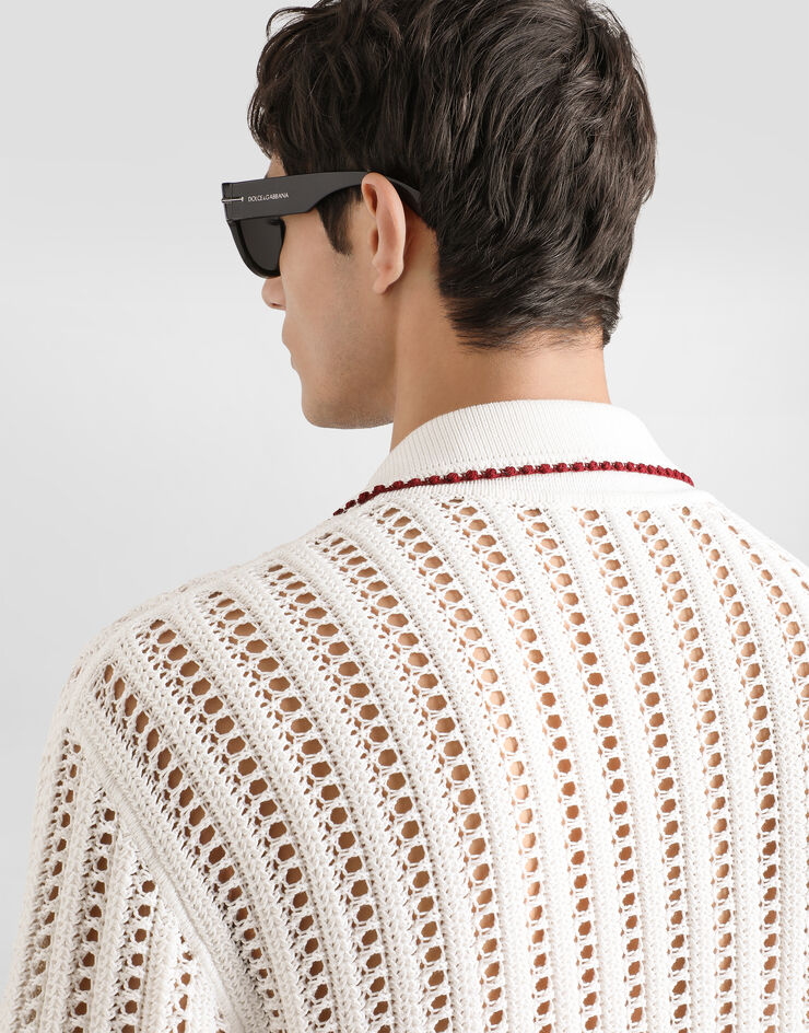 Dolce & Gabbana Crochet stitch cotton shirt White GXVAETJBCKG