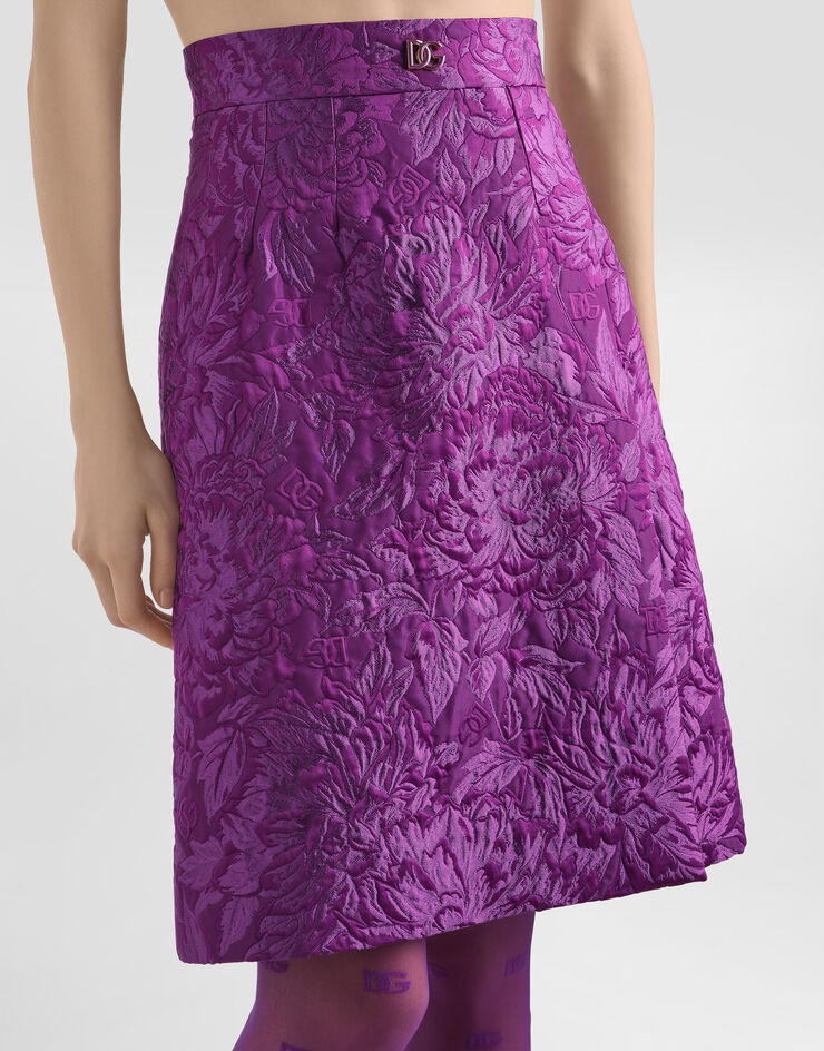 Dolce & Gabbana Peony brocade skirt Purple F4C2ETHJMQO