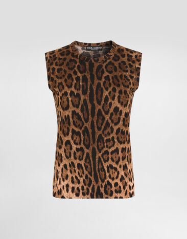 Dolce & Gabbana Leo-print wool top Print FXT02TJDVGG