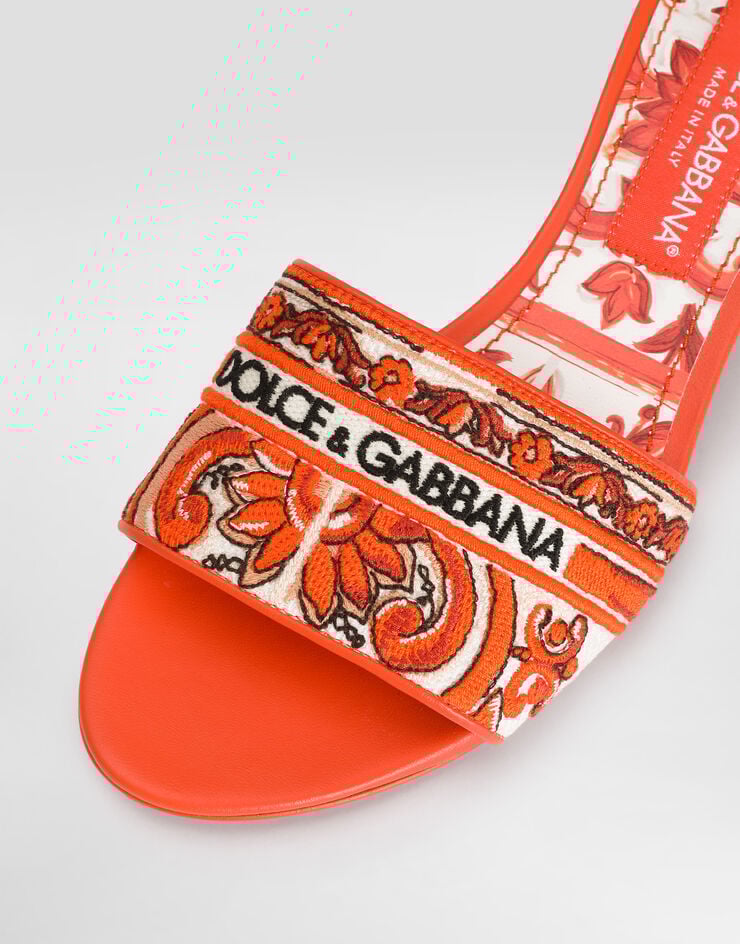 Dolce & Gabbana Mules with majolica embroidery Multicolor CR1748AV804