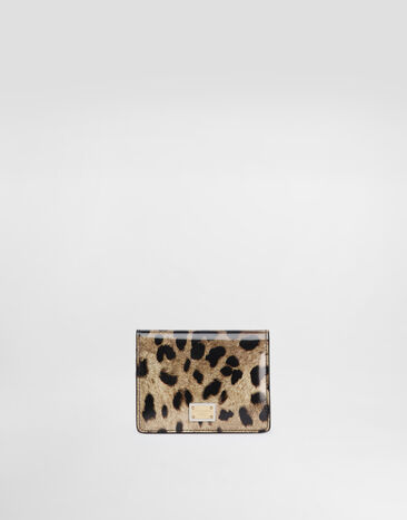 Dolce & Gabbana Polished calfskin wallet with leopard print Animal Print BI1211AM568