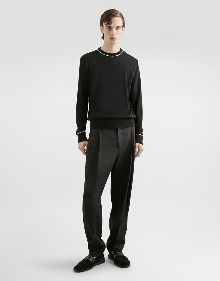 Dolce & Gabbana Classic linen trousers Black GP114TFU4JB