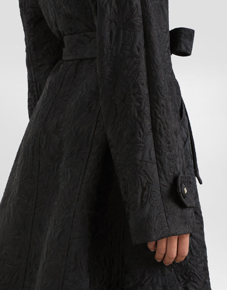 Dolce & Gabbana Brocade trench coat Black F0W3LTGDDBT
