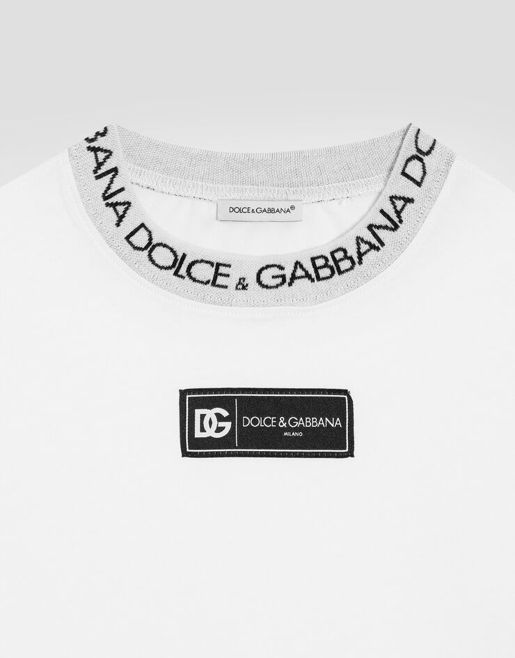 Dolce & Gabbana Jersey T-shirt with logo label White L4JTEOG7M4F