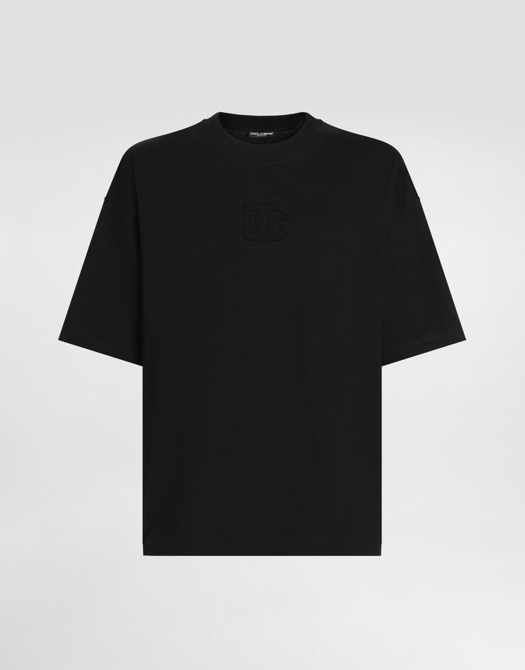 Dolce & Gabbana Camiseta de algodón con logotipo Negro G8SJ7ZG7O2T