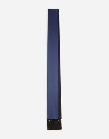 Dolce & Gabbana Silk satin scarf with fringing Blue GQ344EFU1AU