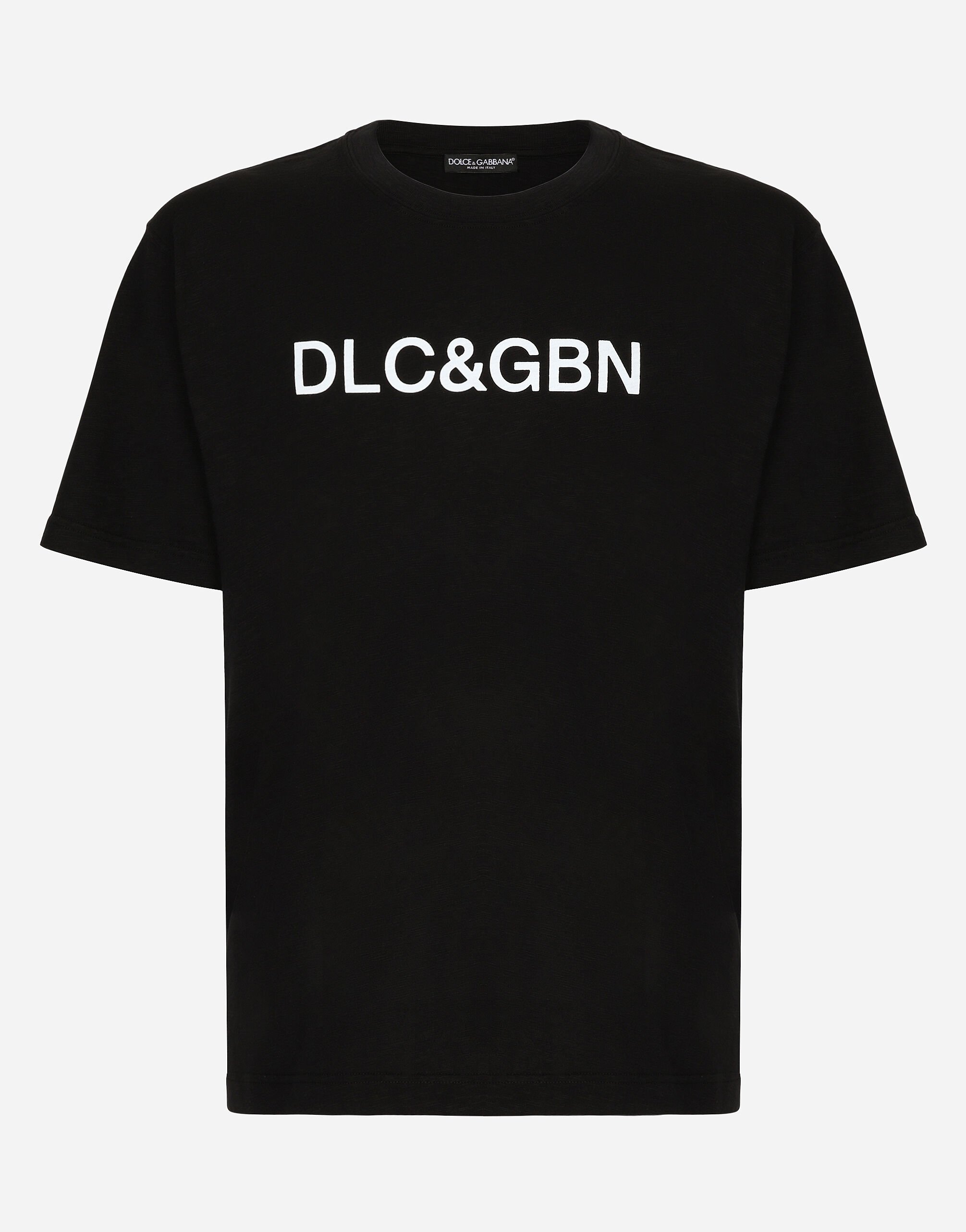 Dolce & Gabbana Cotton T-shirt with Dolce&Gabbana logo Black G8PN9TG7K1V