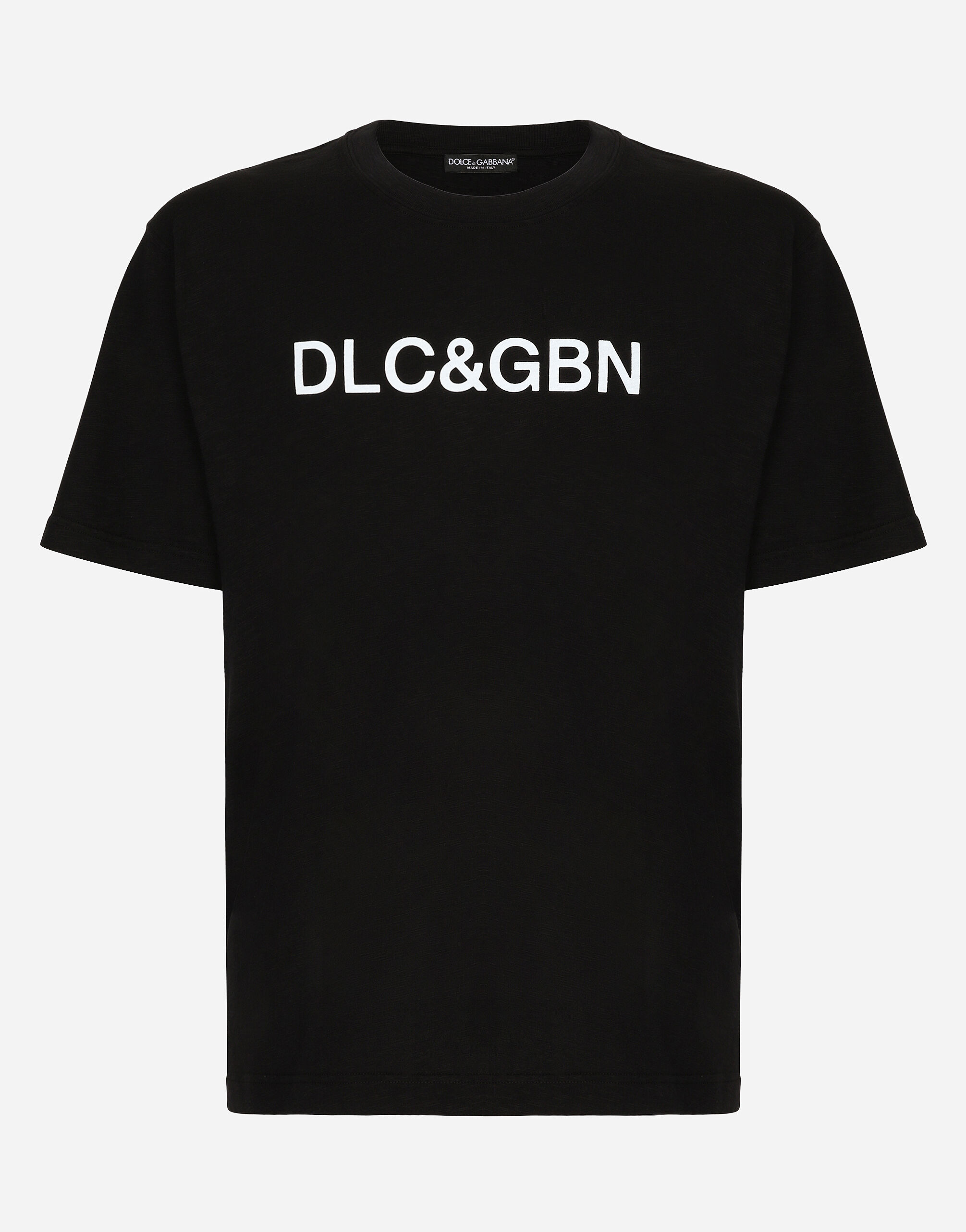 Dolce & Gabbana Cotton T-shirt with Dolce&Gabbana logo Black GXS28TJDMS9