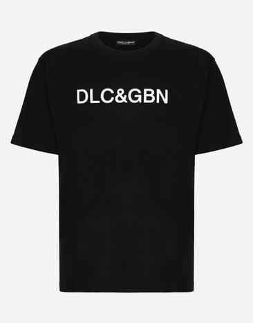 Dolce & Gabbana Cotton T-shirt with Dolce&Gabbana logo Black G8PN9TG7K1V