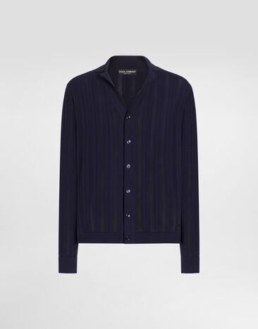 Dolce & Gabbana Openwork cotton cardigan Blue GXVABZJBCKC