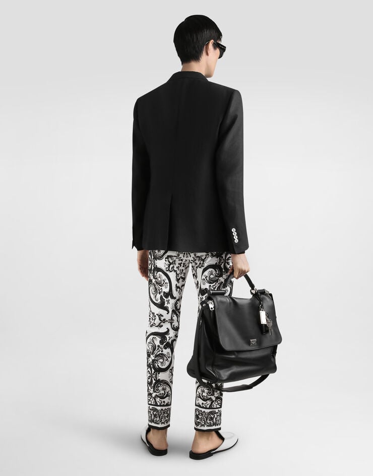 Dolce & Gabbana Pull ras-de-cou en soie Noir GXX02ZJBSLV