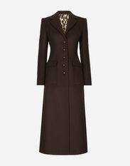 Dolce & Gabbana Long single-breasted wool and cashmere coat Multicolor F0E1LFGDCF3