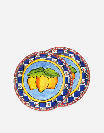 Dolce & Gabbana Set 2 Porcelain Soup Plates Multicolor TC0S05TCA88