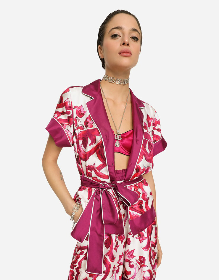 Dolce&Gabbana Majolica-print twill pajama shorts Multicolor FTAM7THI1BG