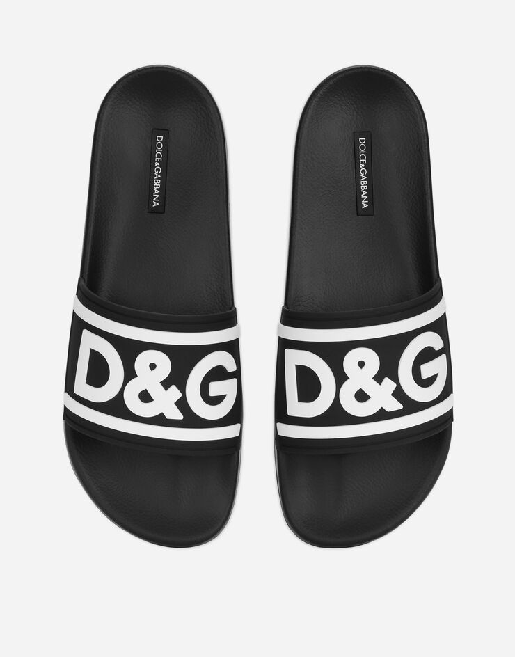 Dolce & Gabbana Rubber beachwear sliders with DG logo Multicolor CS2072AQ858