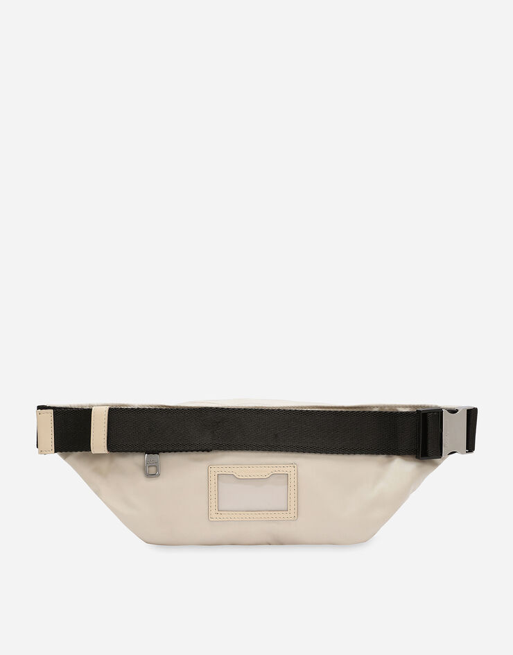 Small nylon belt bag with rubberized logo in Beige for | Dolce&Gabbana® US