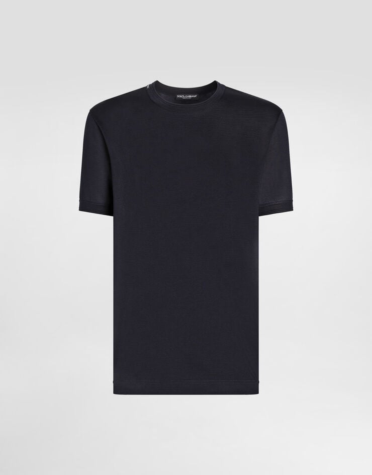 Dolce & Gabbana Silk jersey t-shirt Blue G8ST1TG7P0F